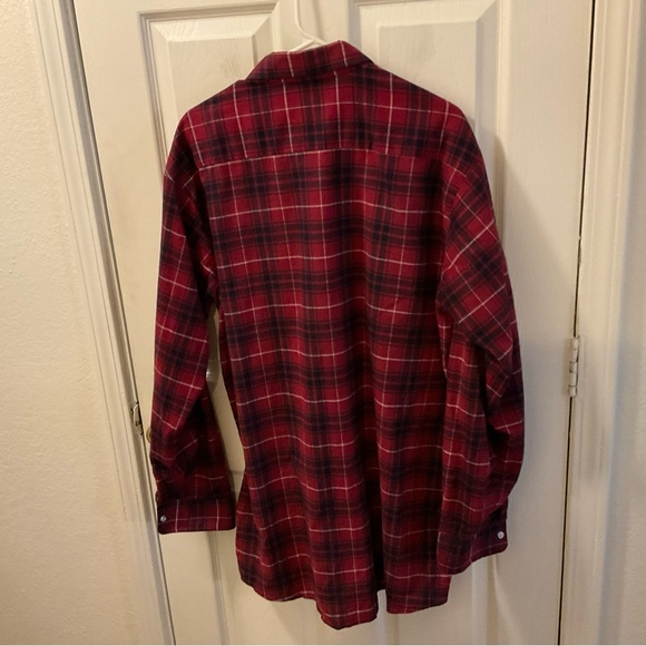 Men's Red Plaid Casual Button Down Shirt - Picture 2 of 7